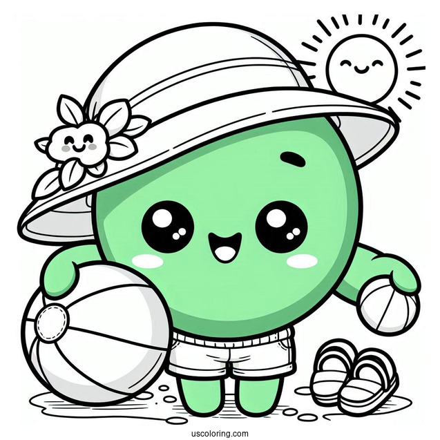 Smiling Chibi Hulk Coloring Page Under The Sun For Kids