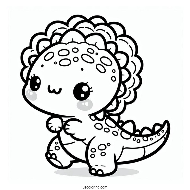 Dinosaur Coloring Page Of Kawaii Leaellynasaurus Coloring Sheet