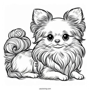 Puppy Long Hair Chihuahua Coloring Page On Stage