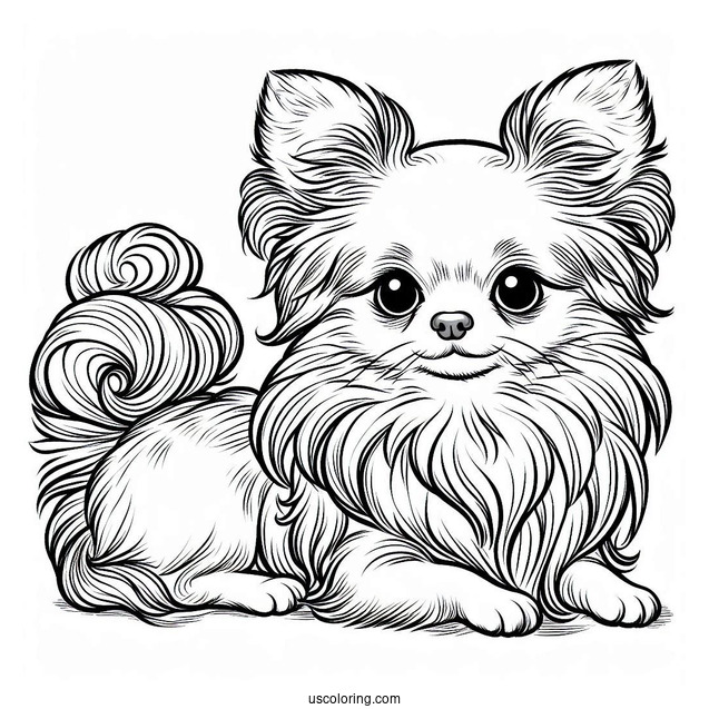 Puppy Long Hair Chihuahua Coloring Page On Stage