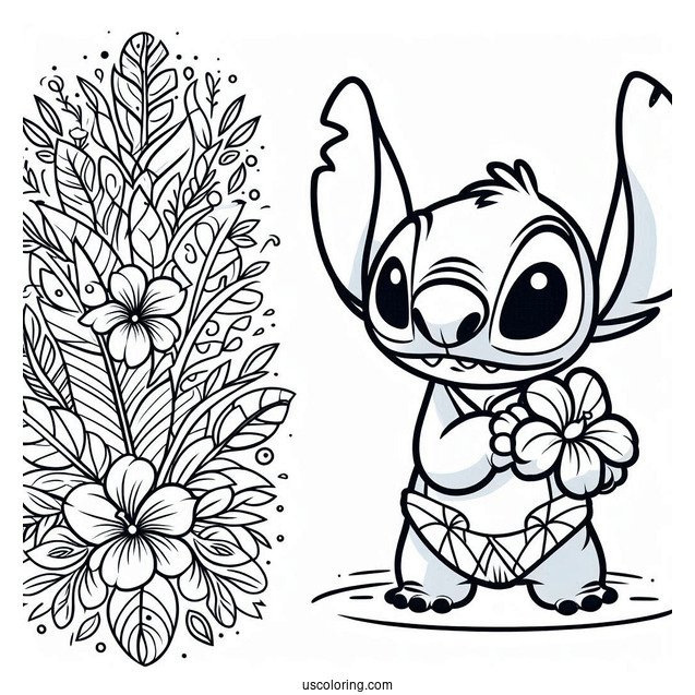 Lilo & Stitch Coloring Page Of Simple Nani Pelekai For Kids