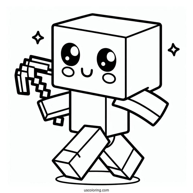 Cute Kawaii Minecraft Coloring For Preschoolers