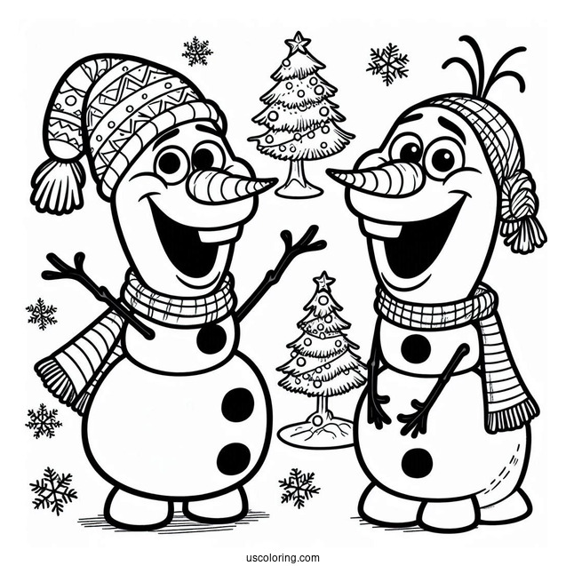 Cheerful Olaf Coloring Sheet