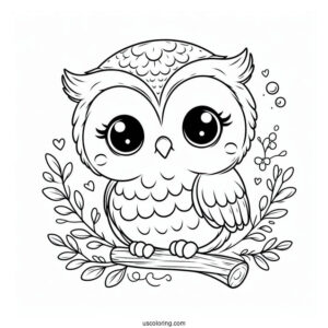 Coloring Sheet Of Baby Owl To Color