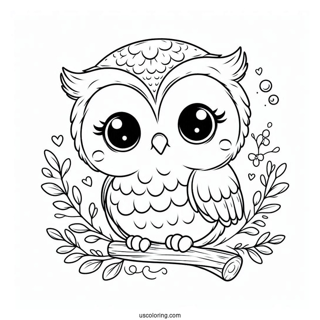 Coloring Sheet Of Baby Owl To Color