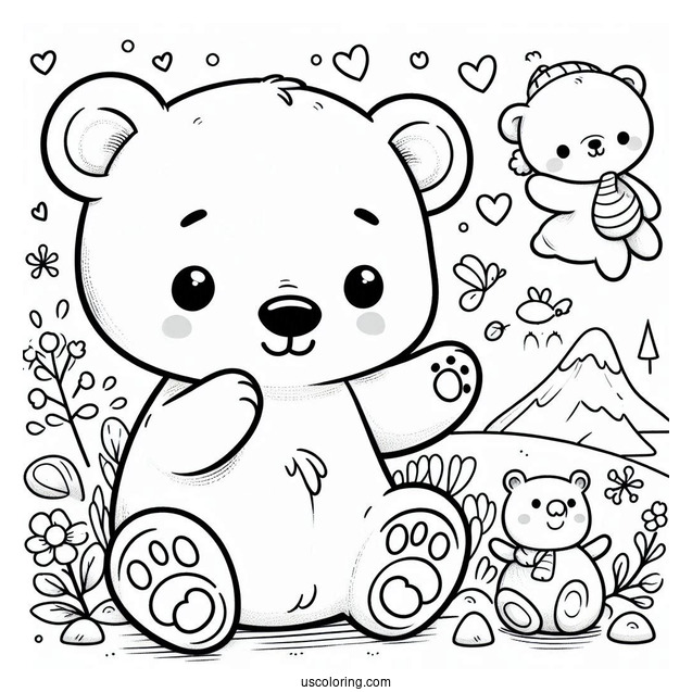 Cute Baby Polar Bear With Paw Up