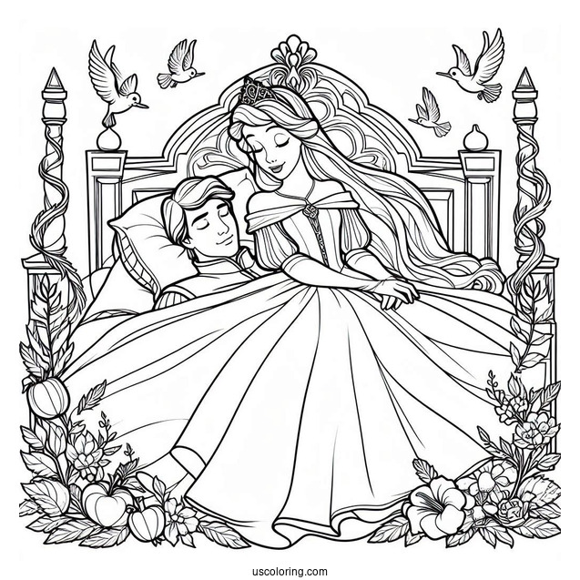 Sleeping Beauty And Prince Phillip To Color