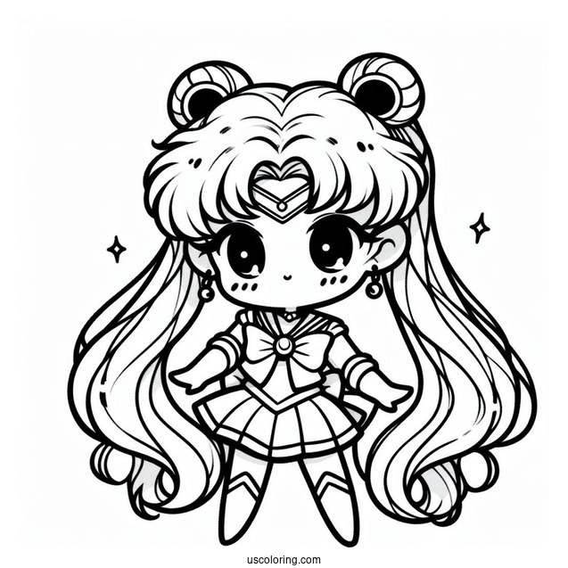 Chibi Kawaii Sailor Moon Coloring In