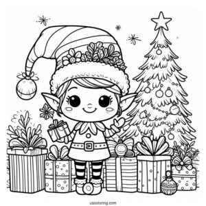 Merry Christmas Themed Elf With Presents