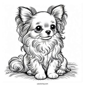 Puppy Long Hair Chihuahua Coloring Page On Stage