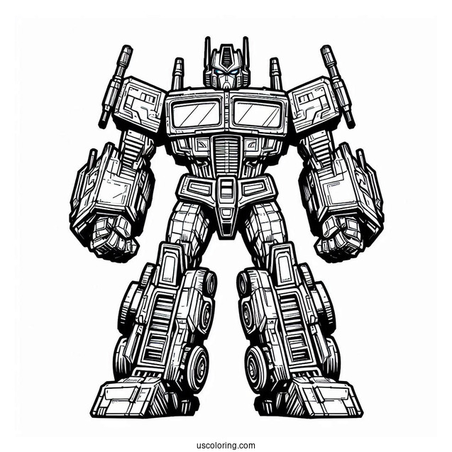 Angry Optimus Prime Coloring Page