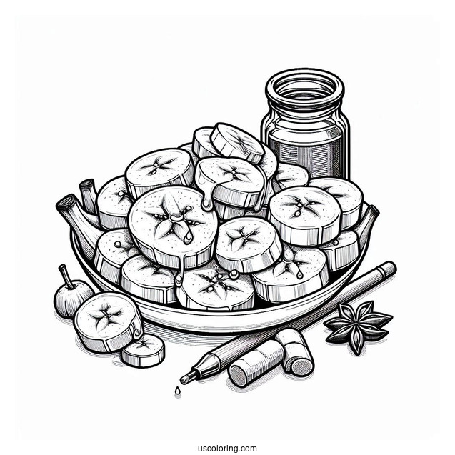 Chopped Banana With Maple Syrup To Color