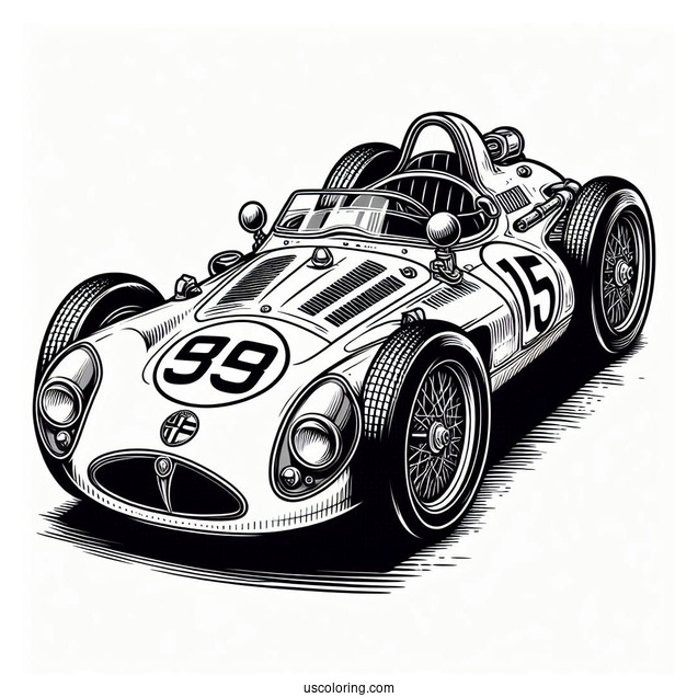Alfa Romeo Race Car Coloring Sheet