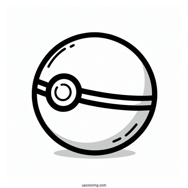 Pokéball Coloring Page Of Simple Pikaball Outline For Preschoolers