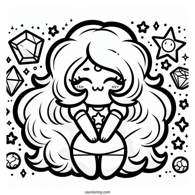 Kawaii Amethyst Steven Universe Coloring Page For Preschoolers