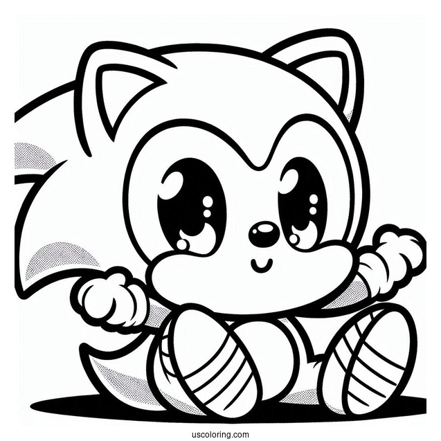 Cute Baby Sonic Cartoon To Color
