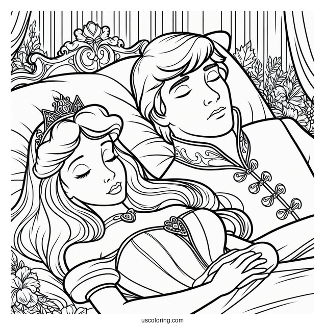 Sleeping Beauty And Prince Phillip To Color