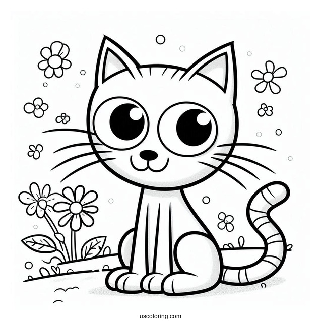 Easy Pete The Cat Coloring Picture