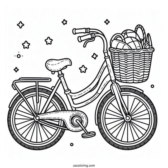 Children's Bicycle Coloring Page