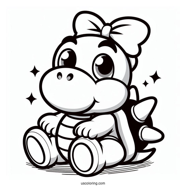 Easy Baby Bowser Coloring Sheet For Kids