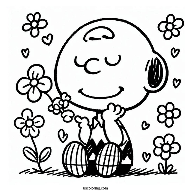 Simple Coloring Sheet Of Charlie Brown