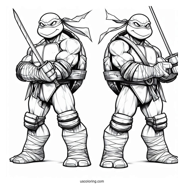 Ninja Turtles Coloring Page Of Young Leonardo