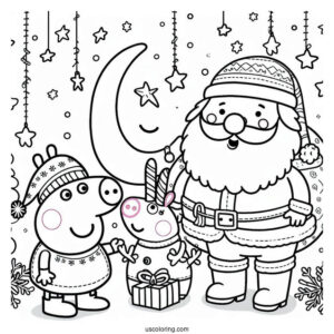Peppa Pig And George With Santa At Christmas
