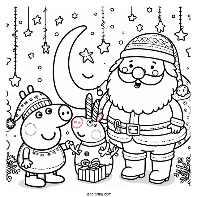 Peppa Pig And George With Santa At Christmas