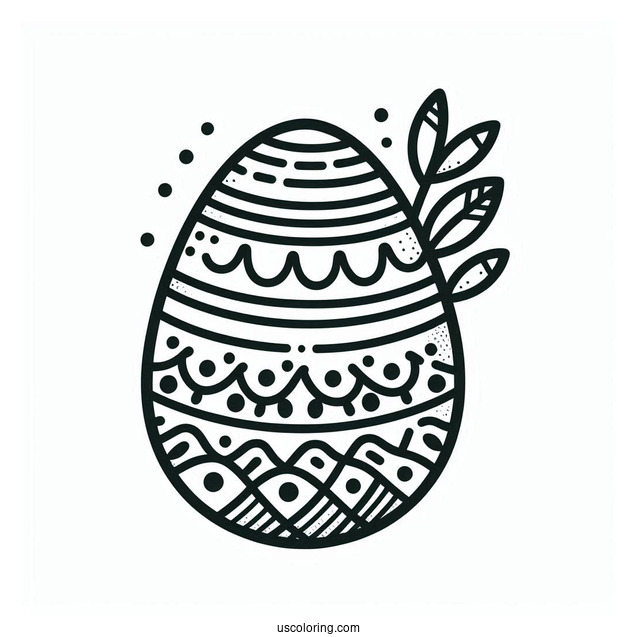 Simple Easter Eggs Coloring Page For Kids
