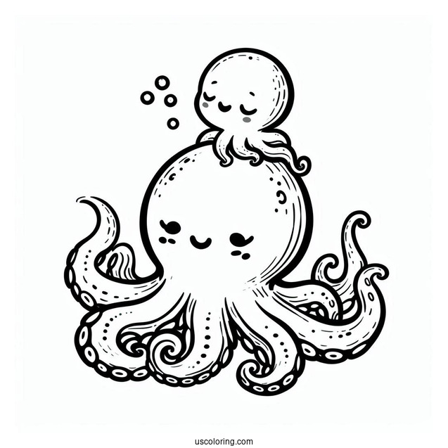 Baby Octopus Coloring Page Waking Mama Octopus