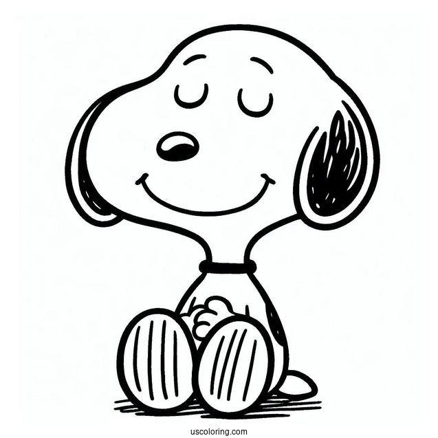 Easy Outline Of Snoopy To Color For Kids