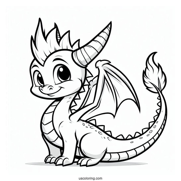 Cute Spyro The Dragon Coloring Sheet