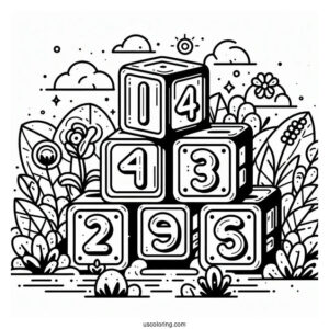 Easy Numberblocks Coloring Page 19