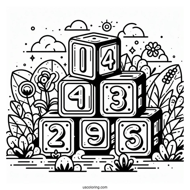 Easy Numberblocks Coloring Page 19