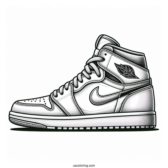 Nike Coloring Page Of Air Jordan Shoes Side View