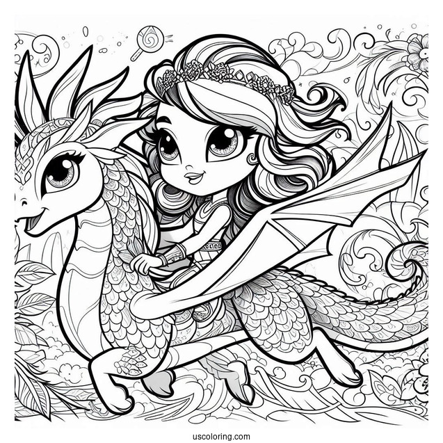 Shimmer And Shine Coloring Page Of And Leah Riding A Dragon