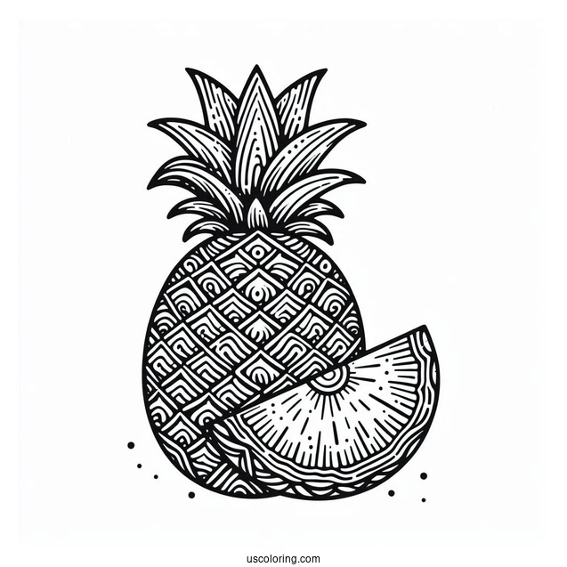 Sliced Pineapple Coloring Picture