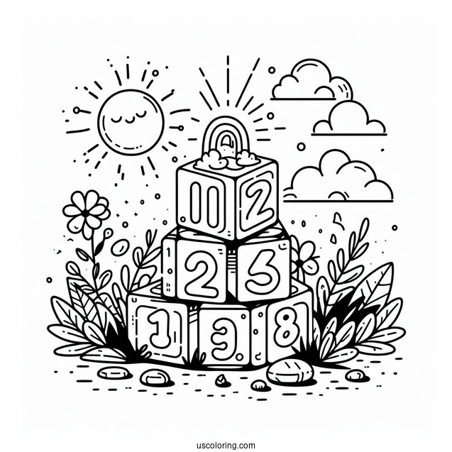 Numberblocks Coloring Page12 Under The Sun