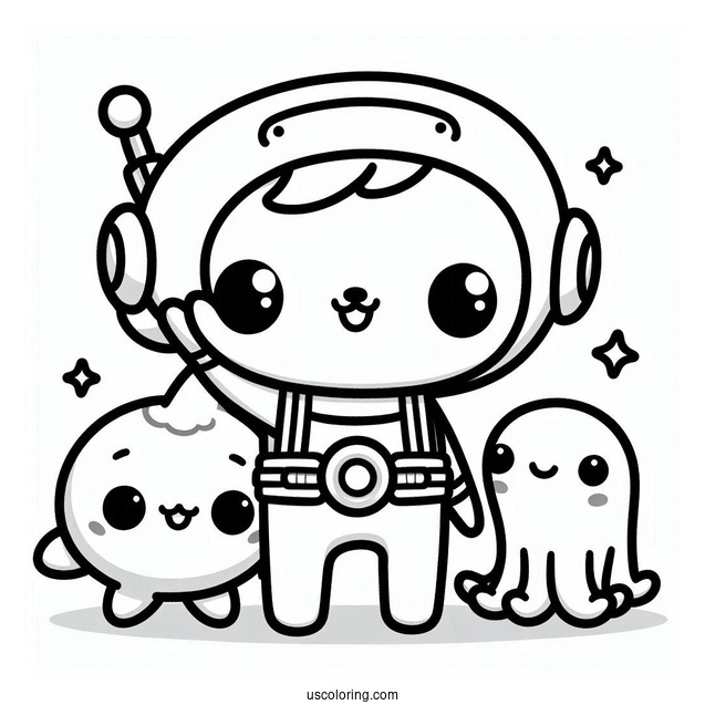 Octonauts Coloring Page Of Kawaii Dashi Waving