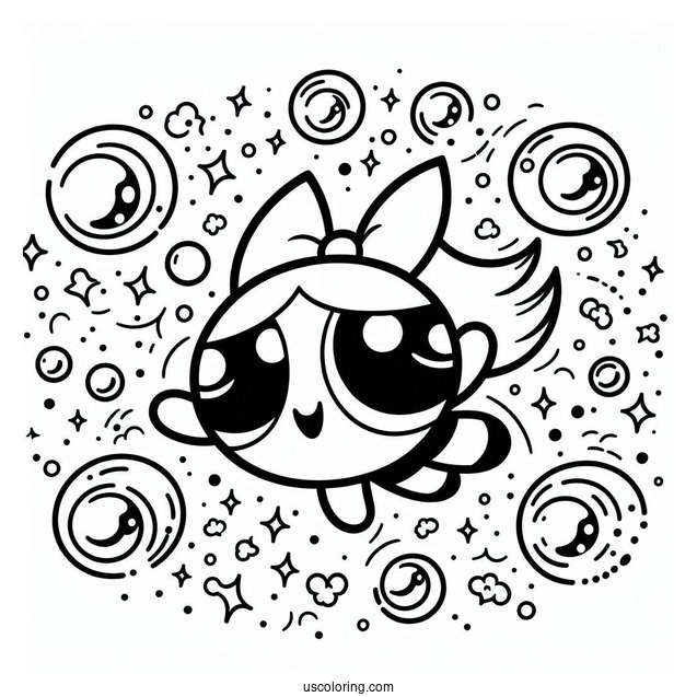 Bubbles Coloring Page For Kids