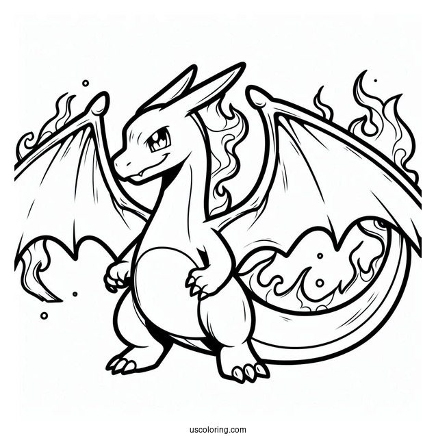 Fire Themed Charizard Pokemon To Color