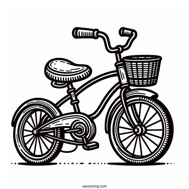 Bicycle Coloring Page Of Kids Tricycle