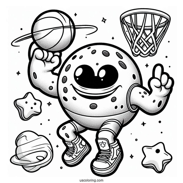 Space Jam Monstar Blanko Dunking Coloring Sheet
