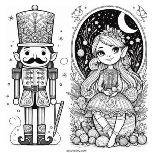 Elf Nutcracker Coloring Page