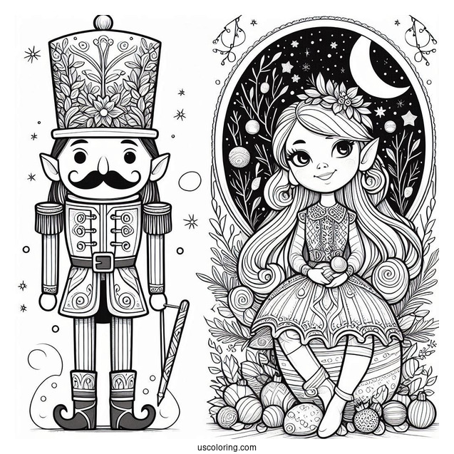 Elf Nutcracker Coloring Page