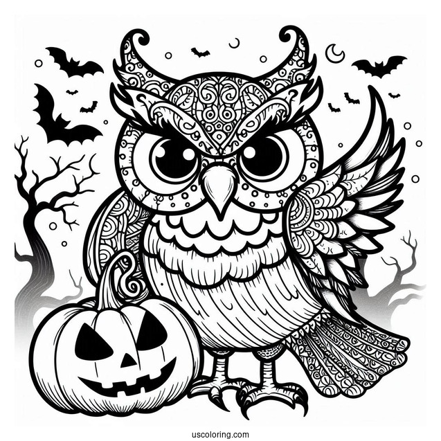 Spooky Looking Owl During Halloween