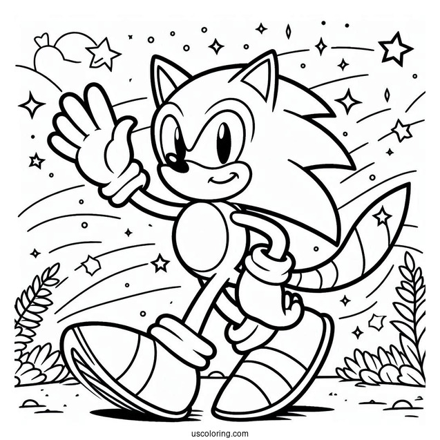 Big the Cat Waving Coloring In