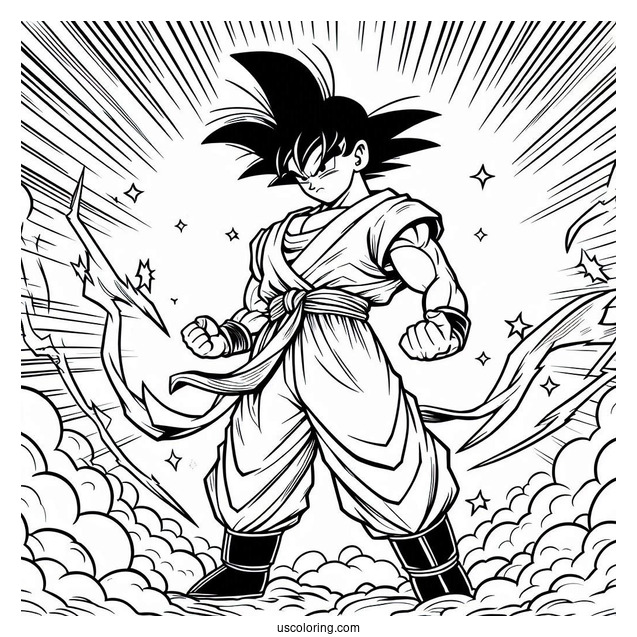 Goku Coloring Page For Kids