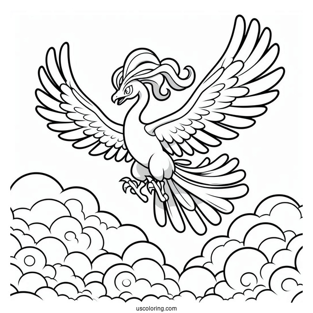 Ho-Oh Pokemon Soaring In The Sky