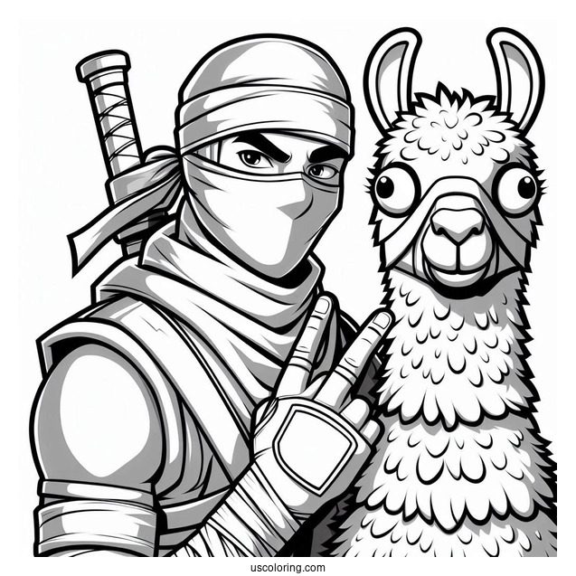 Fortnite Ninja With Llama Coloring In